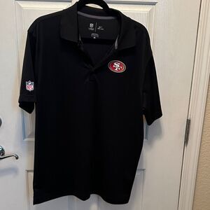 Nike NFL Men's Black Polo with SF Niners Logo and Nike Logo